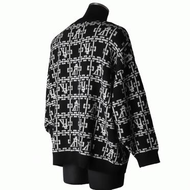 Jacquard Knit Cardigan　BK×IV No.6