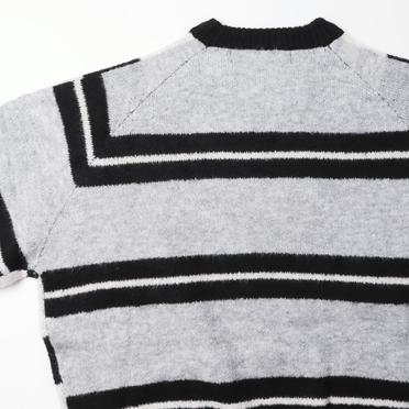 Stripes Combi Raglan Top　BK×IV×GY No.13