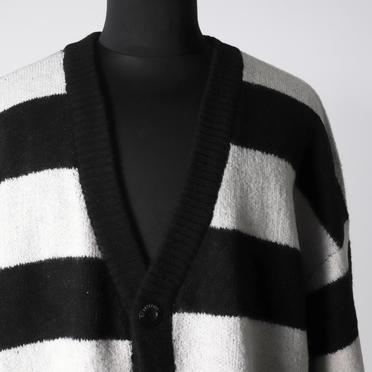 Stripes Combi Knit Cardigan　BK×IV×GY No.7