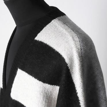 Stripes Combi Knit Cardigan　BK×IV×GY No.8