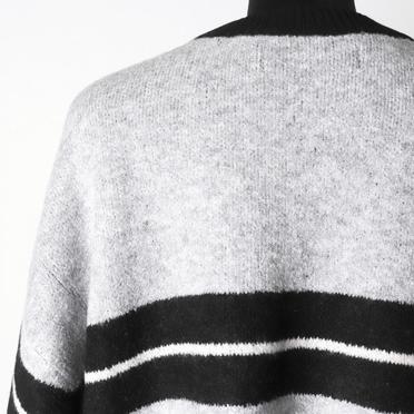 Stripes Combi Knit Cardigan　BK×IV×GY No.9
