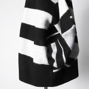 Stripes Combi Knit Cardigan　BK×IV×GY No.10