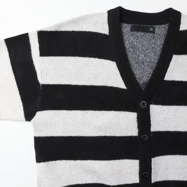 Stripes Combi Knit Cardigan　BK×IV×GY No.11