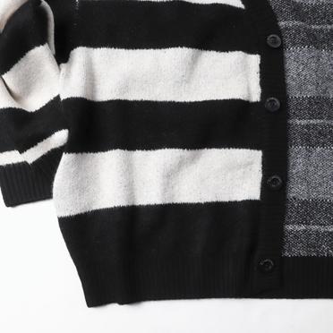Stripes Combi Knit Cardigan　BK×IV×GY No.14