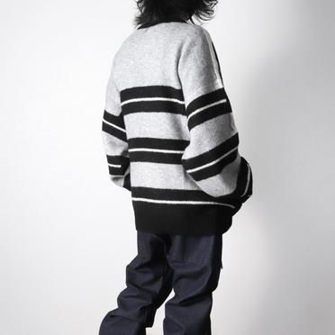 Stripes Combi Knit Cardigan　BK×IV×GY No.21