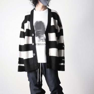 Stripes Combi Knit Cardigan　BK×IV×GY No.22