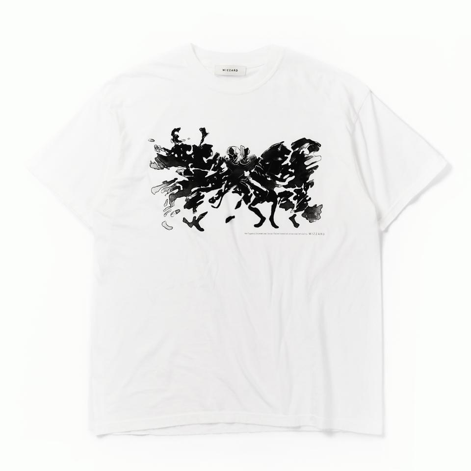 GRAPHIC T-SHIRT "SHOKKAKUTEKI SONZAI"　WHITE