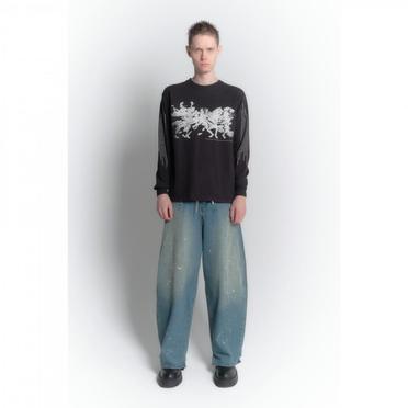 GRAPHIC LONG SLEEVE T-SHIRT "SHOKKAKUTEKI SONZAI"　BLACK No.2