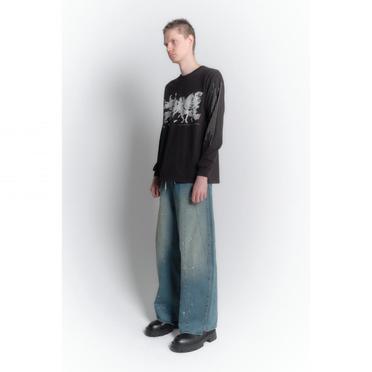 GRAPHIC LONG SLEEVE T-SHIRT "SHOKKAKUTEKI SONZAI"　BLACK No.3