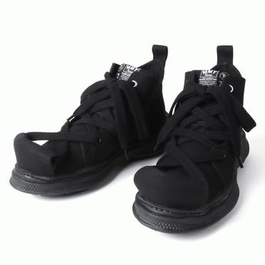 ROLL-TONGUE STAINING SHOES feat. Maison MIHARA YASUHIRO (MID CUT)　BLACK×BLACK No.1