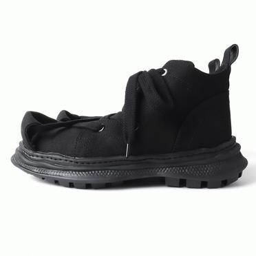 ROLL-TONGUE STAINING SHOES feat. Maison MIHARA YASUHIRO (MID CUT)　BLACK×BLACK No.2