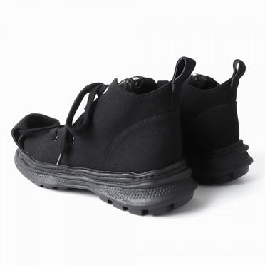 ROLL-TONGUE STAINING SHOES feat. Maison MIHARA YASUHIRO (MID CUT)　BLACK×BLACK No.5