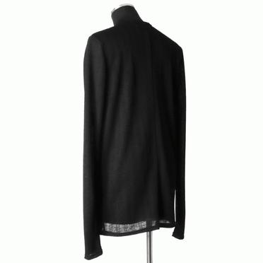 Lacy Jacquard Stripe Crew Neck Top　BLACK No.4