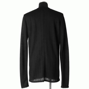 Lacy Jacquard Stripe Crew Neck Top　BLACK No.5