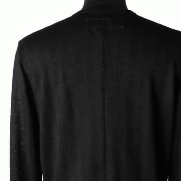 Lacy Jacquard Stripe Crew Neck Top　BLACK No.9