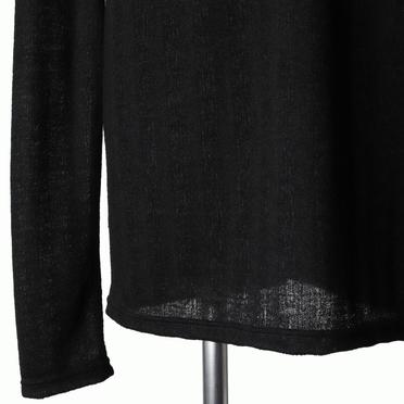 Lacy Jacquard Stripe Crew Neck Top　BLACK No.10