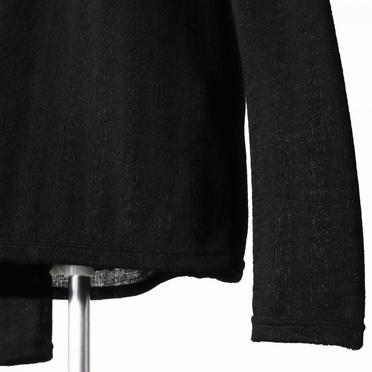 Lacy Jacquard Stripe Crew Neck Top　BLACK No.11