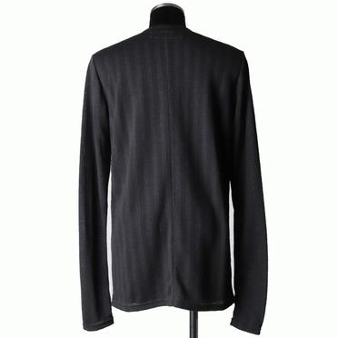 Lacy Jacquard Stripe Crew Neck Top　D.GREY No.5