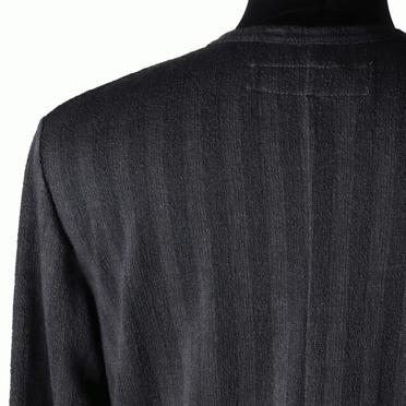 Lacy Jacquard Stripe Crew Neck Top　D.GREY No.9