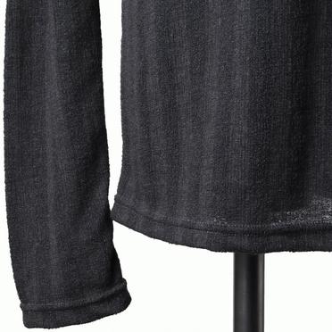 Lacy Jacquard Stripe Crew Neck Top　D.GREY No.10