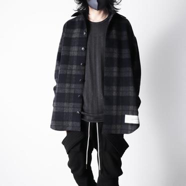 Lacy Jacquard Stripe Crew Neck Top　D.GREY No.20