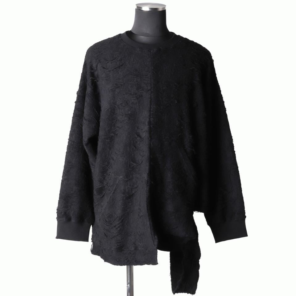 Damage pile Asymmetry Crew Neck
