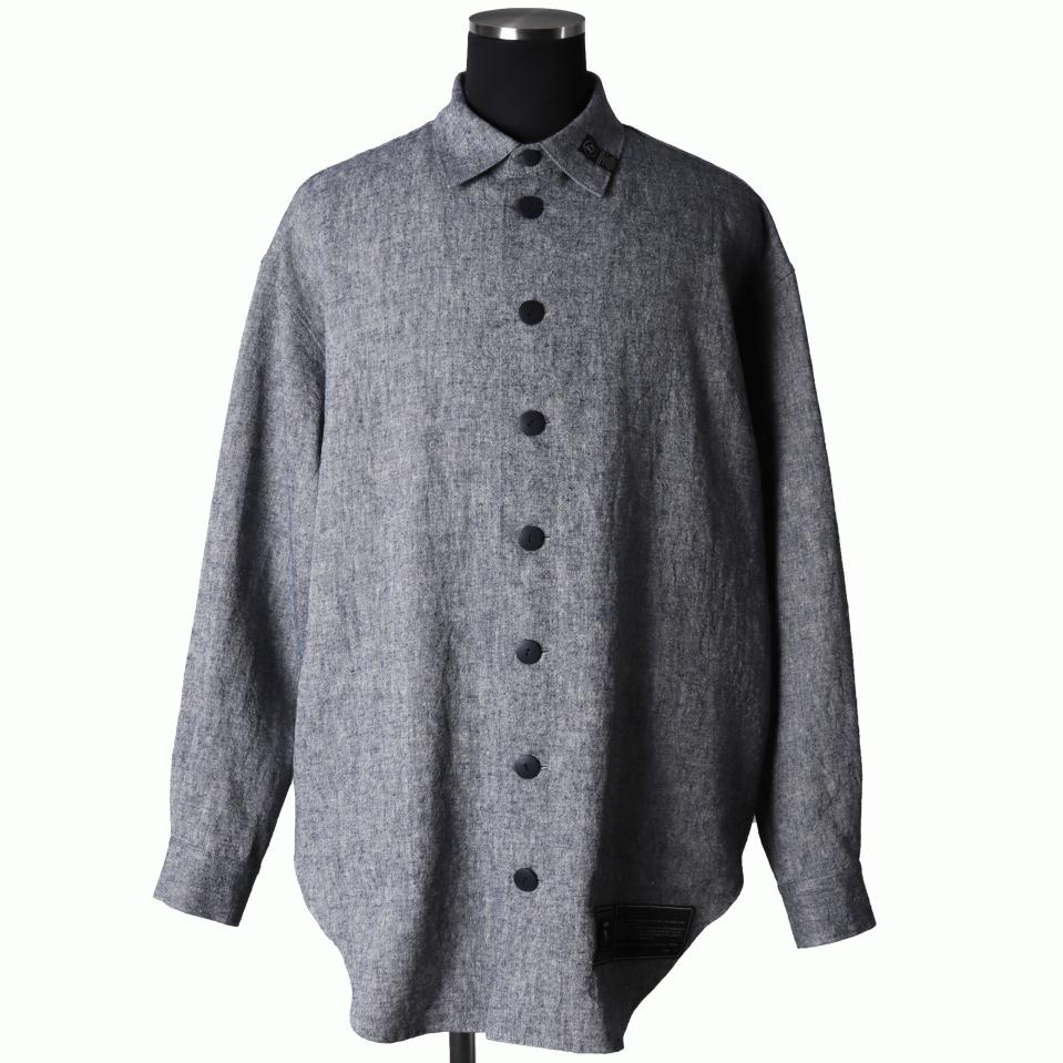 Linen Canvas Chambray Oversized Shirt　NAVY　arco LIMITED EDITION
