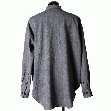 Linen Canvas Chambray Oversized Shirt　NAVY　arco LIMITED EDITION No.5