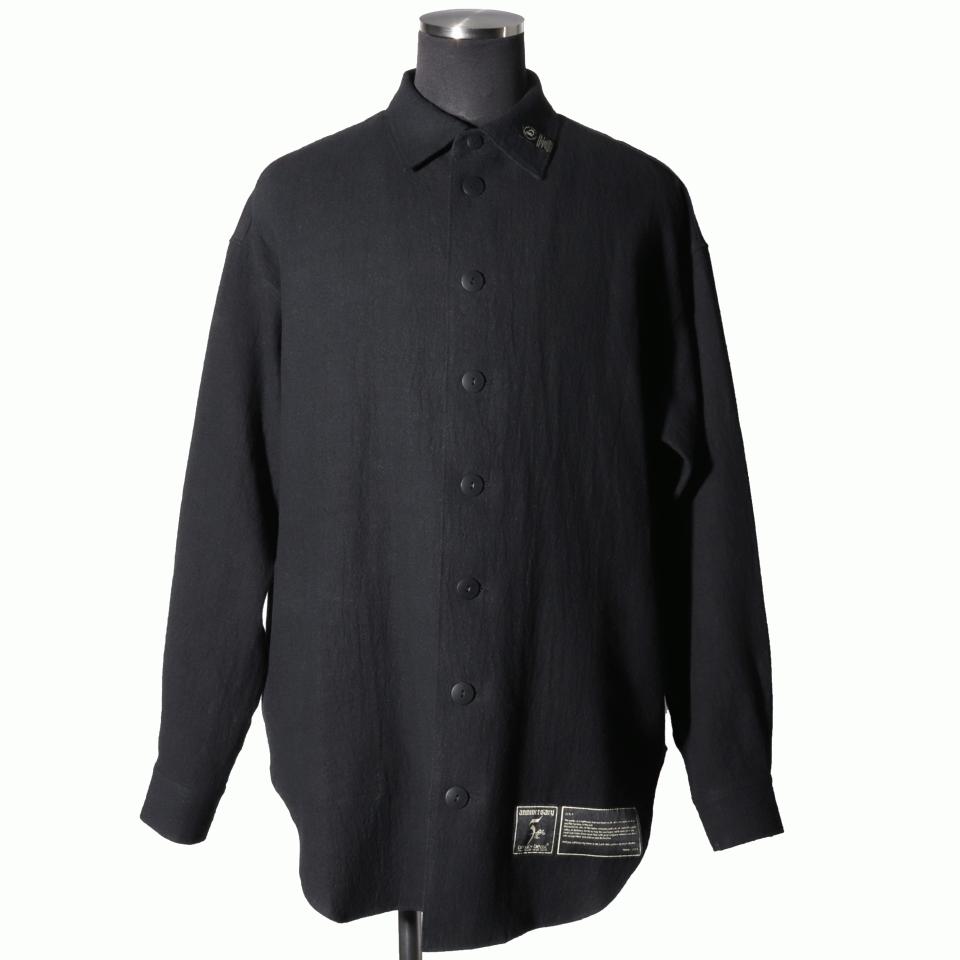 Linen Canvas Chambray Oversized Shirt　BLACK　arco LIMITED EDITION