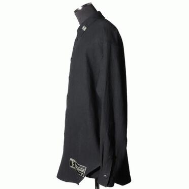 Linen Canvas Chambray Oversized Shirt　BLACK　arco LIMITED EDITION No.3