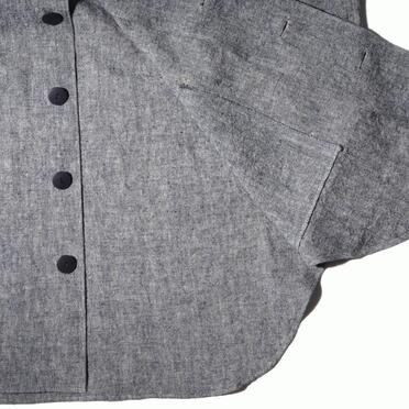 Linen Canvas Chambray Oversized Shirt　NAVY　arco LIMITED EDITION No.13