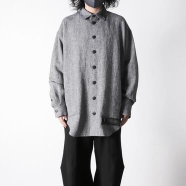 Linen Canvas Chambray Oversized Shirt　NAVY　arco LIMITED EDITION No.15