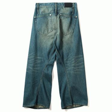 AGING TWISTED DENIM PANTS　L.INDIGO No.3