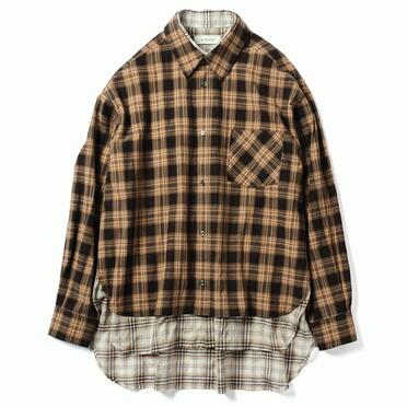 LAYERED DOCKING SHIRT　BROWN CHECK No.1
