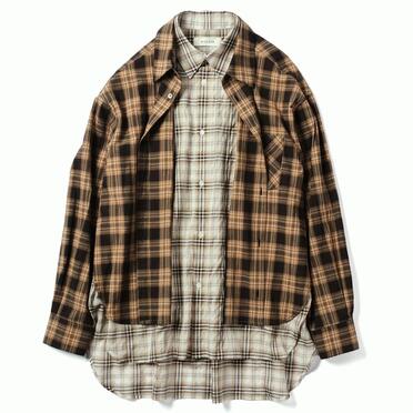 LAYERED DOCKING SHIRT　BROWN CHECK No.2