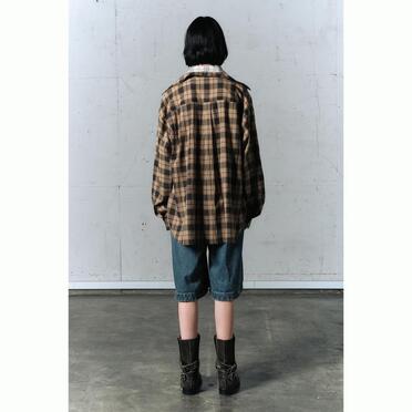 LAYERED DOCKING SHIRT　BROWN CHECK No.5