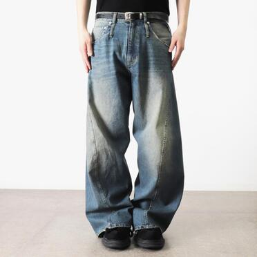 AGING TWISTED DENIM PANTS　L.INDIGO No.13