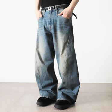 AGING TWISTED DENIM PANTS　L.INDIGO No.14