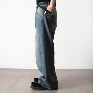 AGING TWISTED DENIM PANTS　L.INDIGO No.15