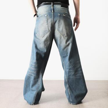 AGING TWISTED DENIM PANTS　L.INDIGO No.18