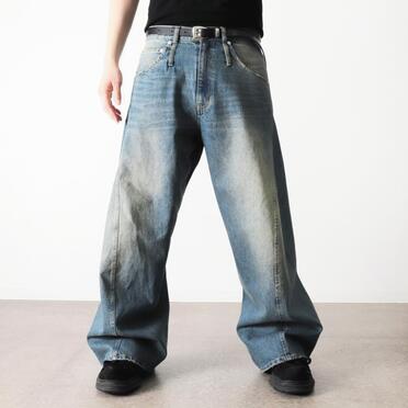 AGING TWISTED DENIM PANTS　L.INDIGO No.20