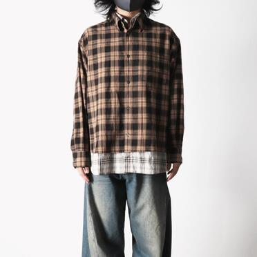 LAYERED DOCKING SHIRT　BROWN CHECK No.18