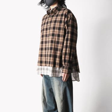 LAYERED DOCKING SHIRT　BROWN CHECK No.19
