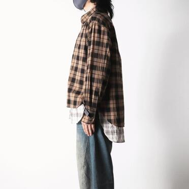 LAYERED DOCKING SHIRT　BROWN CHECK No.20
