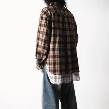 LAYERED DOCKING SHIRT　BROWN CHECK No.21