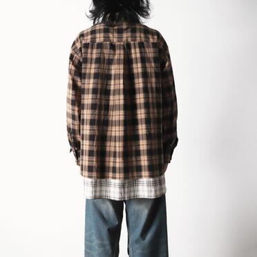 LAYERED DOCKING SHIRT　BROWN CHECK No.22