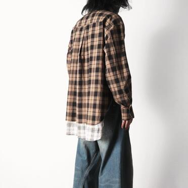 LAYERED DOCKING SHIRT　BROWN CHECK No.23