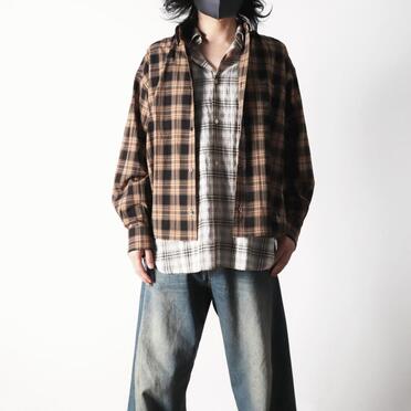 LAYERED DOCKING SHIRT　BROWN CHECK No.24