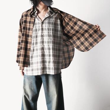 LAYERED DOCKING SHIRT　BROWN CHECK No.25