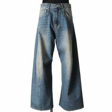 AGING TWISTED DENIM PANTS　L.INDIGO No.1